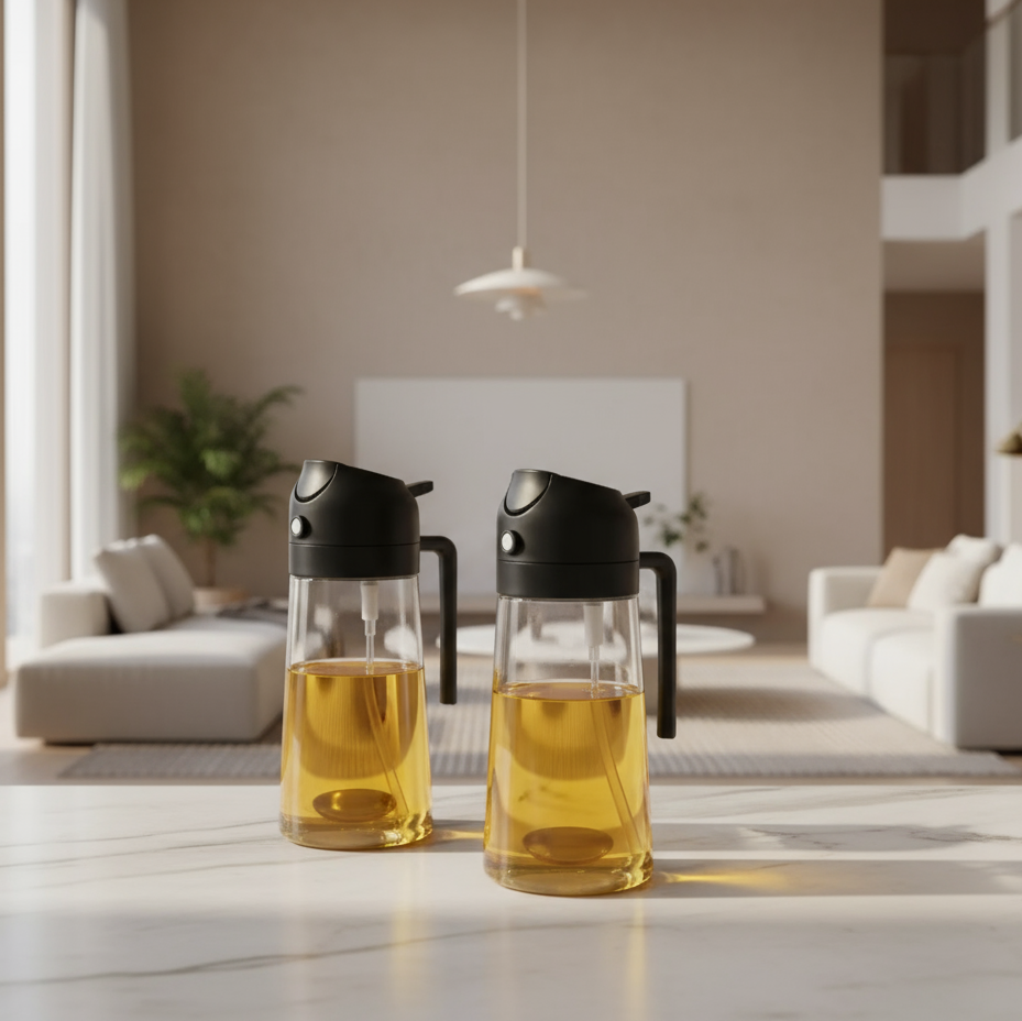 pulvérisateur à huile 2-en-1 pour cuisine