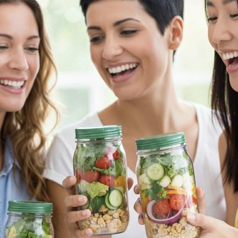 bocal à salade hermétique 2-en-1