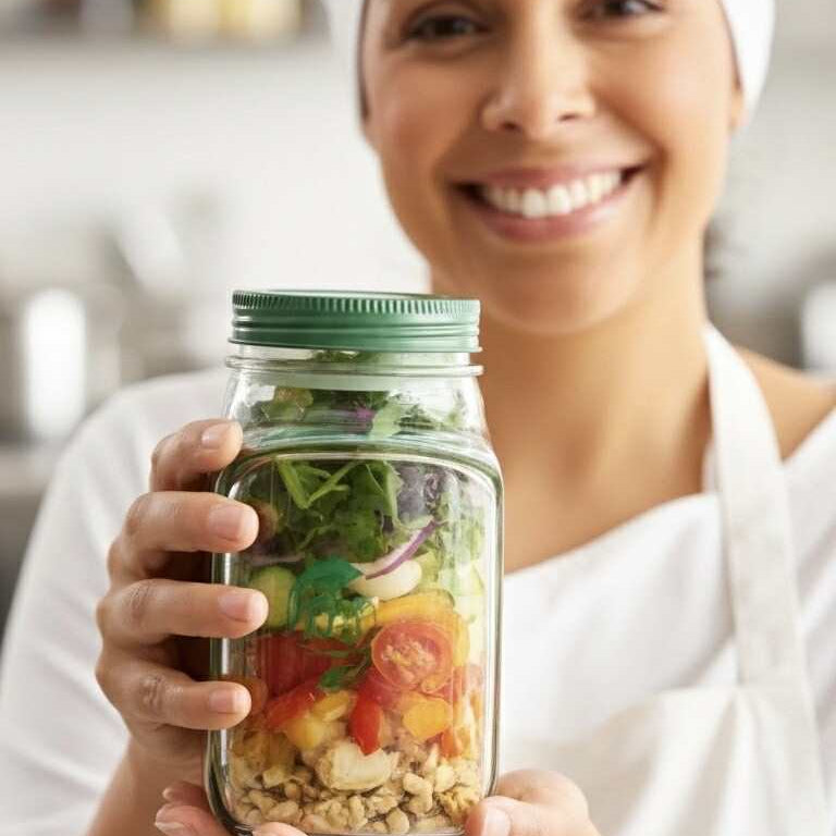 bocal à salade hermétique 2-en-1