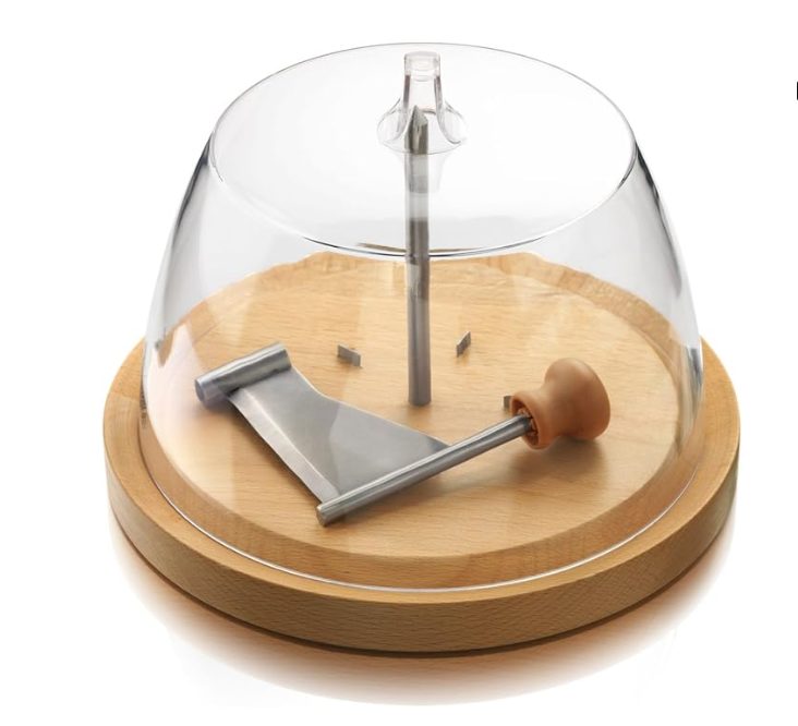 girolle à fromage pour rosettes en bois et acier inoxydable