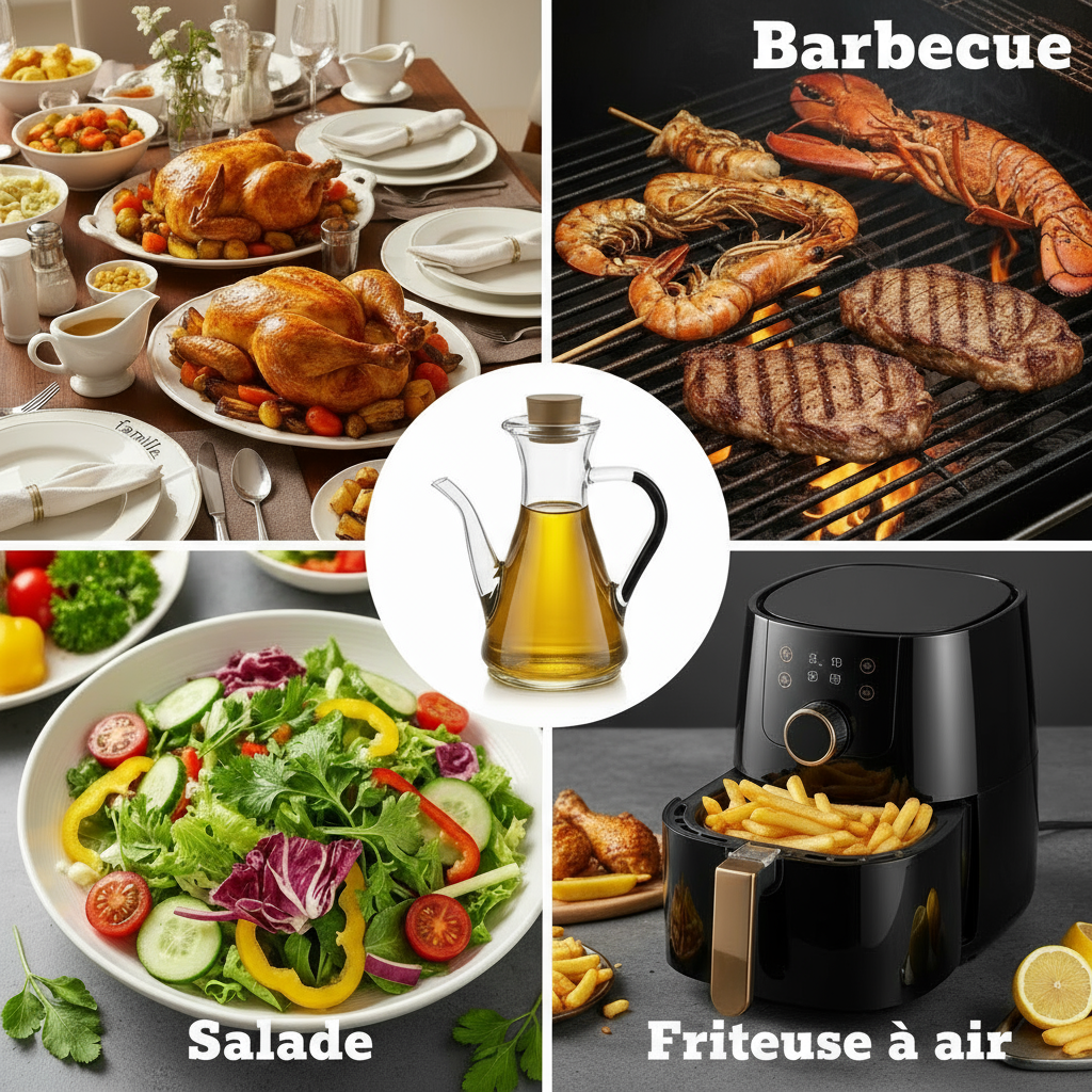 Pulvérisateur à huile 2-en-1 pour cuisine