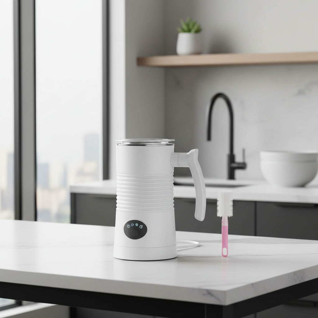 mousseur à lait électrique blanc