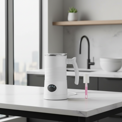 mousseur à lait électrique blanc